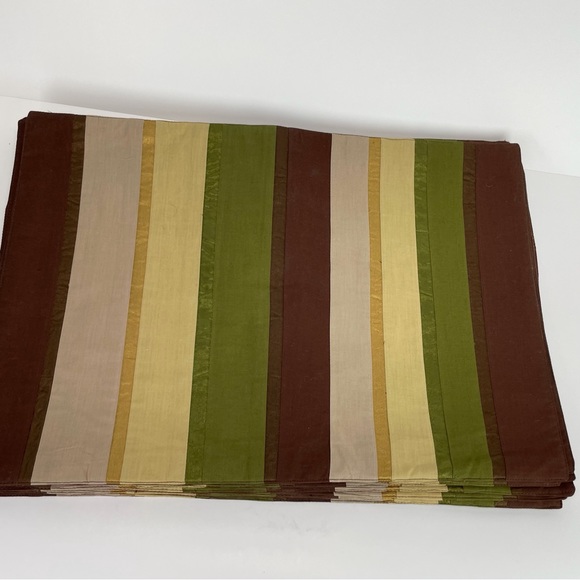 Milli Home Burnt Stripe Placemats Set 12 100% Cotton Designed by Marsha Cutler - Picture 4 of 10